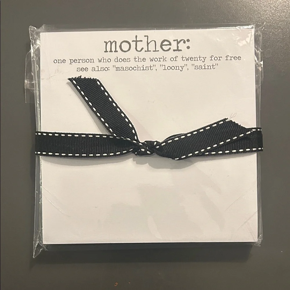 Mother Quote Notepad with Black Ribbon